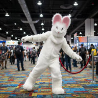 Hare Fursuit Furry Surface Bunny Costume with Paws Soft Bunny Costume Set for Cosplayers, Entertainers, Conventions, Photoshoots