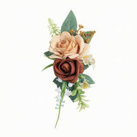 Artificial Rose Boutonniere Faux Boutonniere with Clip Elegant for Groomsmen