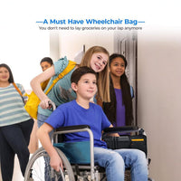 Wheelchair Storage Bag Multifunctional Armrest Hanging Bag with Cup Holder, Oxford Cloth Organizer