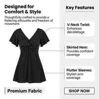 Tankini Two Piece Swimsuit for Plus Size Women with Underwire Support, Modest for Water Park and Hot Spring