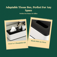 PU leather tissue box with remote holder