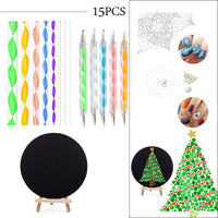 Mandala Art Tool Kit 15-Piece with Round Board and Mini Easel