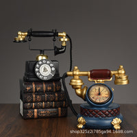 Vintage Telephone Resin Craft Ornament for Home Decor