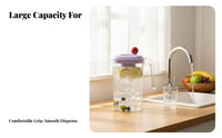 Large Capacity Plastic Juice Pitcher with Filter Heat Resistant Refrigerator Water Jug with Lid Leakproof for Families, Students
