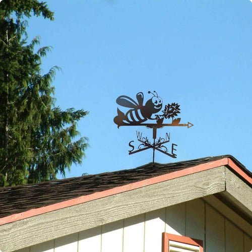 Bee Roof Weather Vane Iron Craft Wind Outdoor