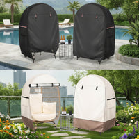 Outdoor Egg Chair Cover with Zipper Full-Coverage Patio Egg Chair Cover Fitted Waterproof for Garden, Balcony