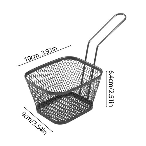 French Frying Serving Basket Easy to Clean Mesh Food Basket and Practical Kitchenware for Home