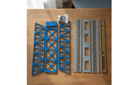 1:87 Scale Girder Bridge Model Kit Self-Assembly Model Bridge Kit with Deck Plastic Unpainted for Hobbyists, Diorama Builders