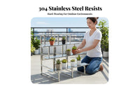 indoor/outdoor Use Tiered Plant Stand Multi-Tier Design Stepped Display Rack Rust-Proof Garden Furniture Sturdy and Long-Lasting for Gardeners, Homeowners, Balcony, Courtyard, Patio, Living Room