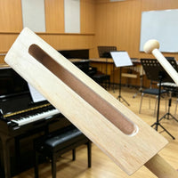 Natural Wood Percussion Instrument with Mallet Resonant Wooden Rhythm Block with Mallet Woody Wood Block with Handle Loud for Beginners, Students