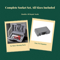 Vanadium steel ratchet socket set