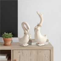 Wooden Duck Couple Handmade Wooden Duck Figurine Handcrafted for Decorators, Collectors, Tabletop, Mantel, Entryway