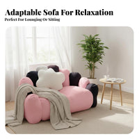 Single-Person Floor Sofa Mat-Inspired Design Pleated Armless Chair Sleepable Soft Fabric for Students, Young Adults, Bedroom