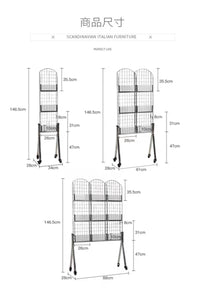 Nordic Style Iron Shelving Unit, DIY Assembly, Electroplated