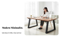 Minimalist Design Workstation with Storage Shelf Multi-Functional Writing Table with Mobile Cabinet Large Work Surface Computer Desk Wide Desktop for Telecommuting Workers, Professionals, Students, Study Room, Bedroom