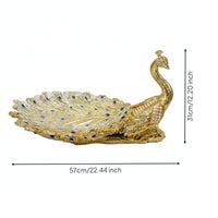 Peacock Fruit Bowl Modern Simple Table Centerpiece Feather Pattern Decorative Dish for Study