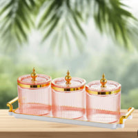 Airtight Food Storage Jar Wide-Mouth Design Lidded Food Canister Ribbed Texture