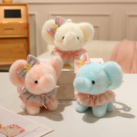 Cute Elephant Plush Toy with Keychain Attachment