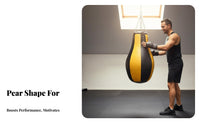 Pear Shaped Heavy Bag Microfiber Leather Hanging Punching Bag Solid Core Fighting Workout Tools for Pugilists, Fighting Artists, Home Gym, Garage