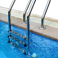 Drill-No-Drill Stainless Steel Pool Ladder Polished 4-Step Pool Ladder Easy to Install Long-Lasting for Homeowners