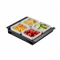 Compartmentalized Design Snack Platter with Stand Removable Dishes Multi-Compartment Food Platter Compartment Serving Dish Set Dishwasher Safe for Restaurants
