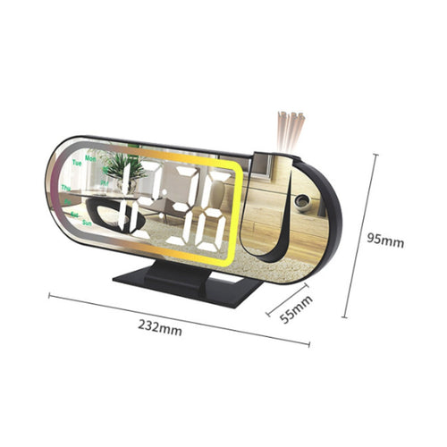 LED Projection Alarm Clock Snooze Function Home Electronics for Bedroom, Office