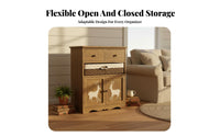 Rustic Design Cabinet with Woven Baskets Multi-Functional Freestanding Tower with Woven Baskets long-lasting Construction Accent Chest for Homeowners, Renters, Parents, Living Room, Bedroom, Entryway, Hallway