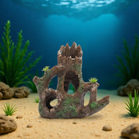 Realistic Driftwood Aquarium Cave and Tree Trunk, Sinkable Aquarium Ornaments for Fish and Bark Hiding Spot