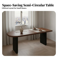 Fluted Pedestal Table Elegantly Im Optimal Design Racetrack Pedestal Table Walnut Finish Dining Set for Apartment Dwellers, Entertainers, Kitchen