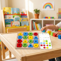 Child-Centered Geometric Matching Toy Sorting Wooden Shape Puzzle Hands-on Shape Sorter Cognitive for Preschoolers
