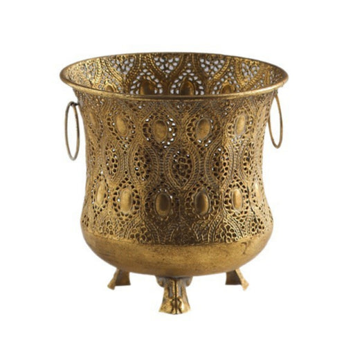 Lace Iron Flower Pot Hollow Vintage Iron Planter Pot Retro Shabby Planter