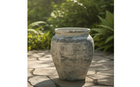 Distressed Floor-Standing Planter Pot Rustic Planter with Drainage Hole Weatherproof Weather-Resistant for Lobby, Office