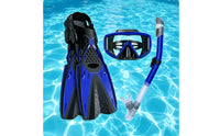 3 Pieces Mask Fin Snorkel Set Anti-Leak Snorkel Mask Set 180-Degree View