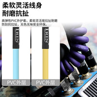 IRIN Guitar Cable Spring Coil Straight and Right Angle 6.3/6.35/6.5mm Audio Cable Male to Male for Amplifier