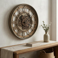 Vintage Round Wall Clock Decorative Roman Numeral Wall Clock