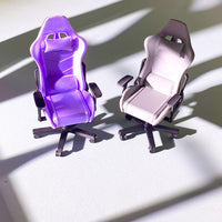 1:12 Scale Dollhouse Miniature Gaming Desk and Chair Set with Computer
