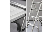 Anti-Slip Double-Sided Step Ladder Space-Saving Step Ladder with Handrail Stable Sturdy for DIYers, Home, Garage
