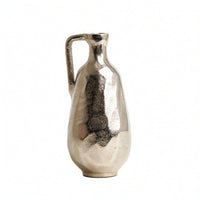 Decorative Vase Silver Tabletop Vase Textured Ornament for Dining Table