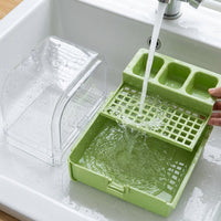 Parrot Bath Tub and Food Box for Small Birds, Manual Pour Shower and Indoor Bird Bath, Enclosed Design for Canary Budgies Cage Accessories