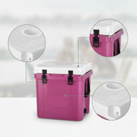 Roto-Molded Cooler Box Portable Cooler with Latches Long-Lasting Insulated Box Secure for Campers, Fishing