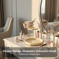 Tiered Vanity Rack Sturdy Multitiered Vanity Shelf Rustresistant for Dressing Table