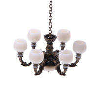 Dollhouse Miniature Alloy Chandelier for Living Room Decor