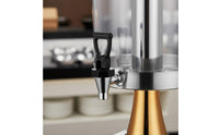 Double Head Beverage Dispenser Thickened PC Container Stainless Steel Fruit Drink Urn Hot Cold Beverage Urn Rust-Resistant