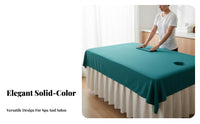 Soft and Comfortable Spa Bed Cover with Face Hole Skin-Friendly Massage Sheet with Face Hole Breathable Solid Color Spa Bed Cover Full Coverage for Beauty Professionals, Estheticians, Physical Therapists