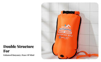 Aquatic Buoy Dry Bag Waterproof Storage Double Tow Buoy Swimming Safety Buoy Adjustable Waist Belt Inflatable Aquatic Buoy