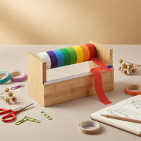 Wooden Desktop Tape Dispenser Sturdy Office Supply Cute Design