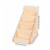 Wooden Display Rack Slotted Card Display Stand Arched Back