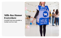 Bright Milk Carton Costume | Oversized Boxy Design, Milk Carton Box Costume, for Halloween