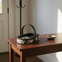 PU Leather Tray Luxury Look Decorative Handle Tray Space-Saving for Entryway