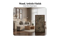 Traditional Chinese Design Freestanding avian Art Panel Movable Freestanding Panel Divider Decorative Pattern Room Partition long-lasting for Interior Decorators, Office Workers, Business Owners, Entryway, Hotel Lobby, Restaurant, Bedroom
